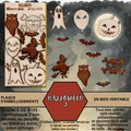 HALLOWEEN 2 - EMBELLISSEMENTS  découpés et gravés au laser sur bois véritable