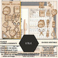 ECOLE - EMBELLISSEMENTS découpés et gravés sur bois véritable
