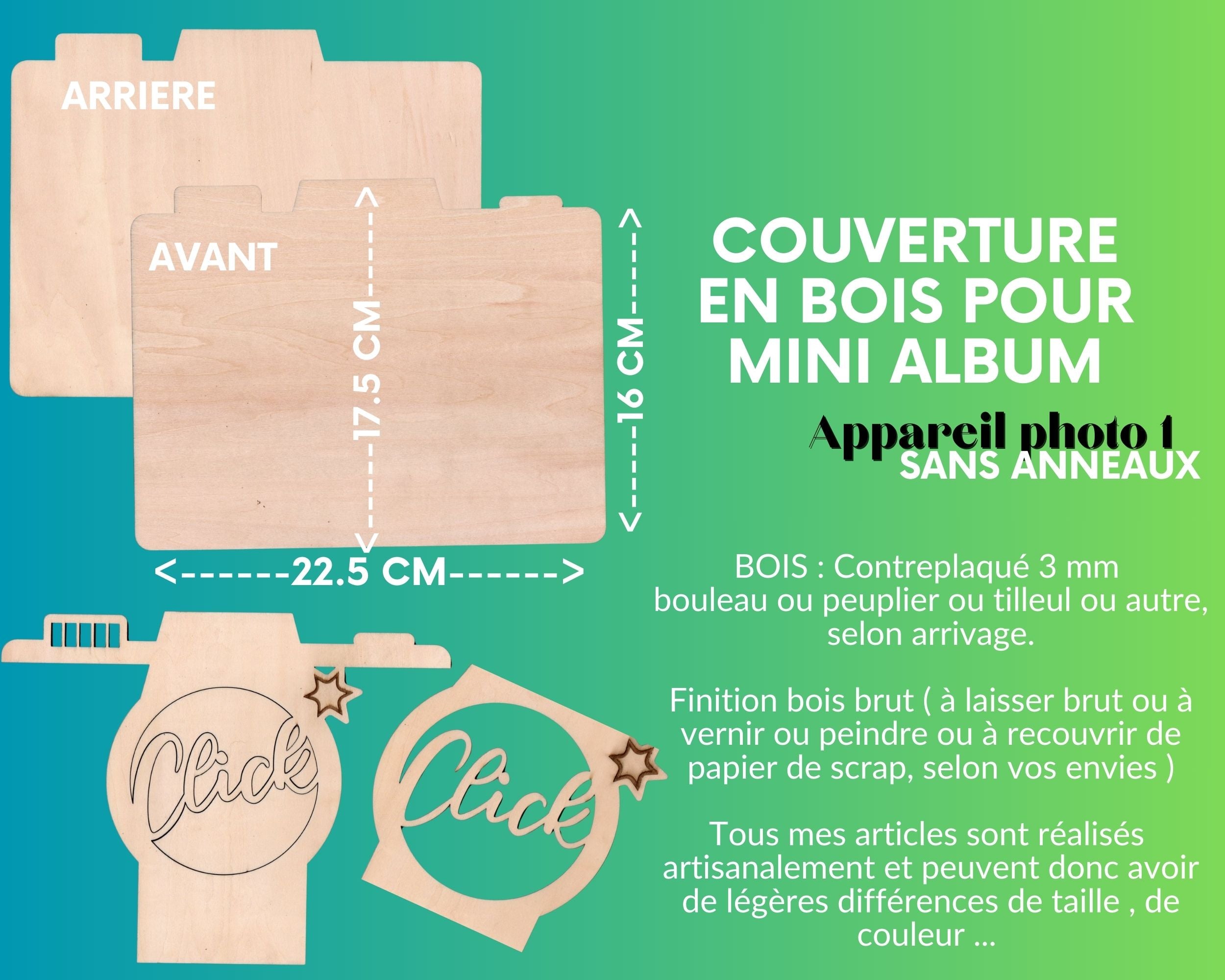 Couverture en bois pour Mini Album