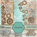STEAMPUNK - EMBELLISSEMENTS découpés et gravés sur bois véritable