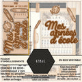 ECOLE - EMBELLISSEMENTS découpés et gravés sur bois véritable