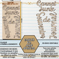 CARNET OU JUNK JOURNAL - EMBELLISSEMENTS découpés et gravés sur bois véritable
