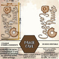 PAUSE CAFE - EMBELLISSEMENTS découpés et gravés  au laser sur bois véritable