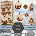 HIVER/NOEL - EMBELLISSEMENTS découpés et gravés sur bois véritable