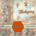 THANKGIVING -EMBELLISSEMENTS découpés et gravés sur bois véritable
