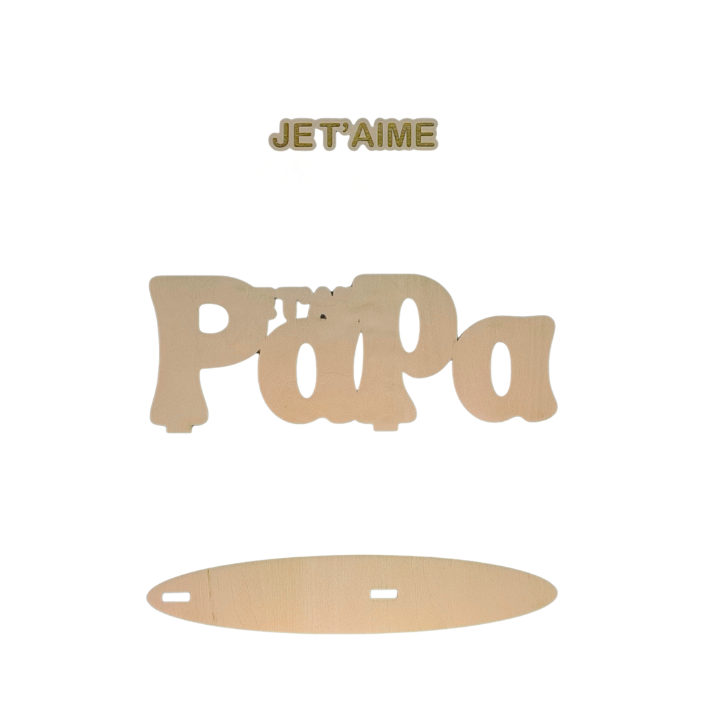 Décoration en bois Papa “Je t’aime”