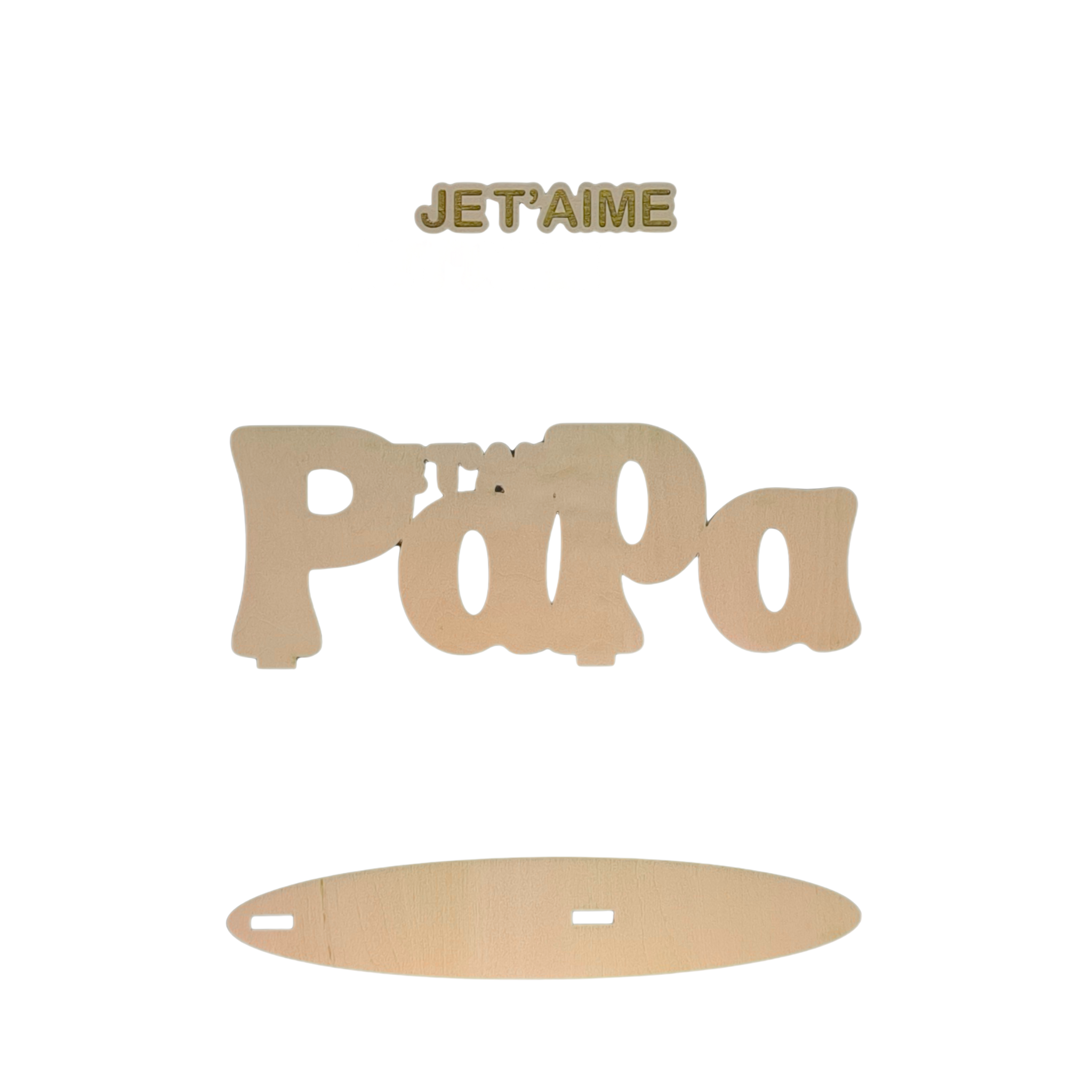 Décoration en bois Papa “Je t’aime”