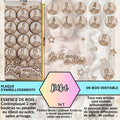 BÉBÉ - EMBELLISSEMENTS  découpés et gravés au laser sur bois véritable