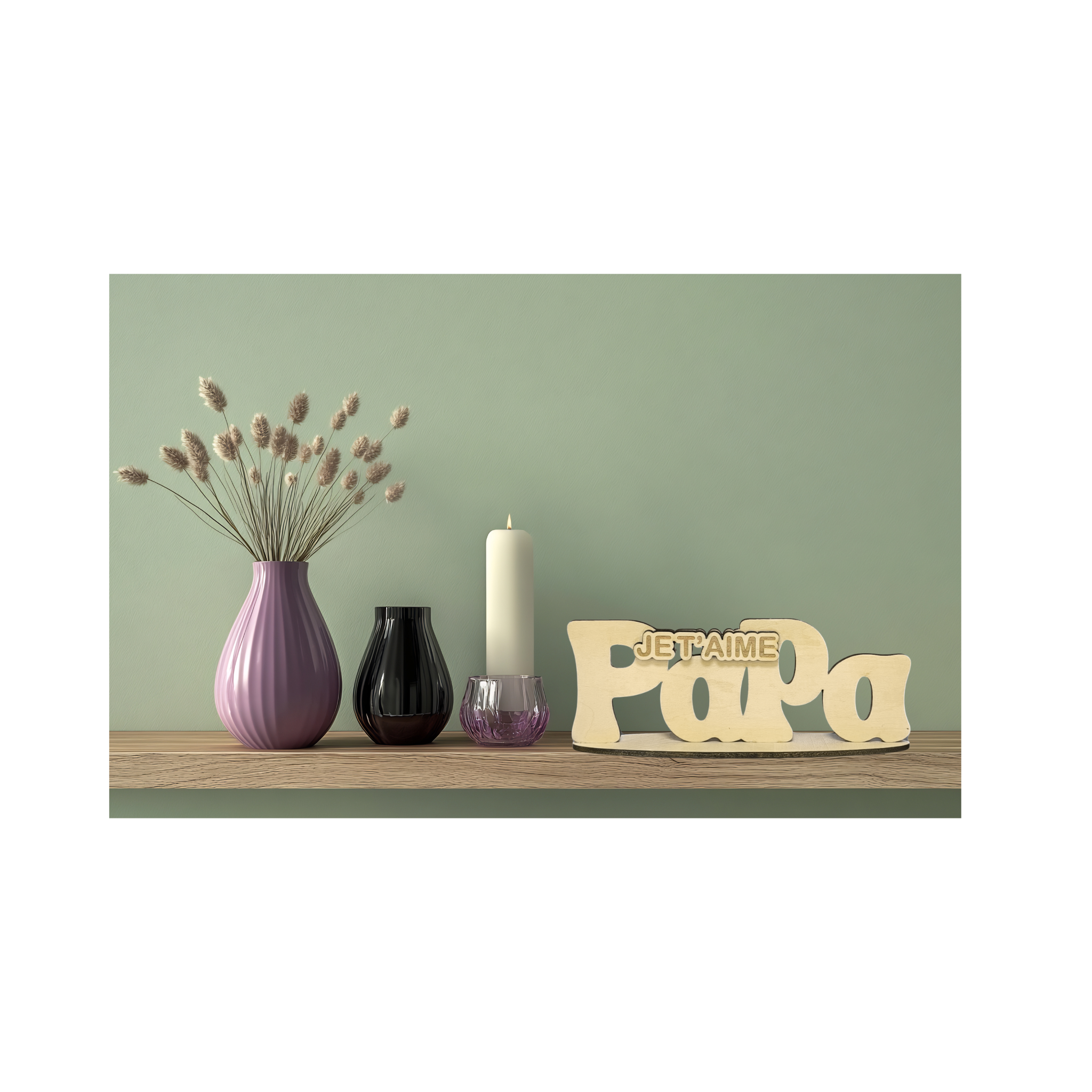 Décoration en bois Papa “Je t’aime”