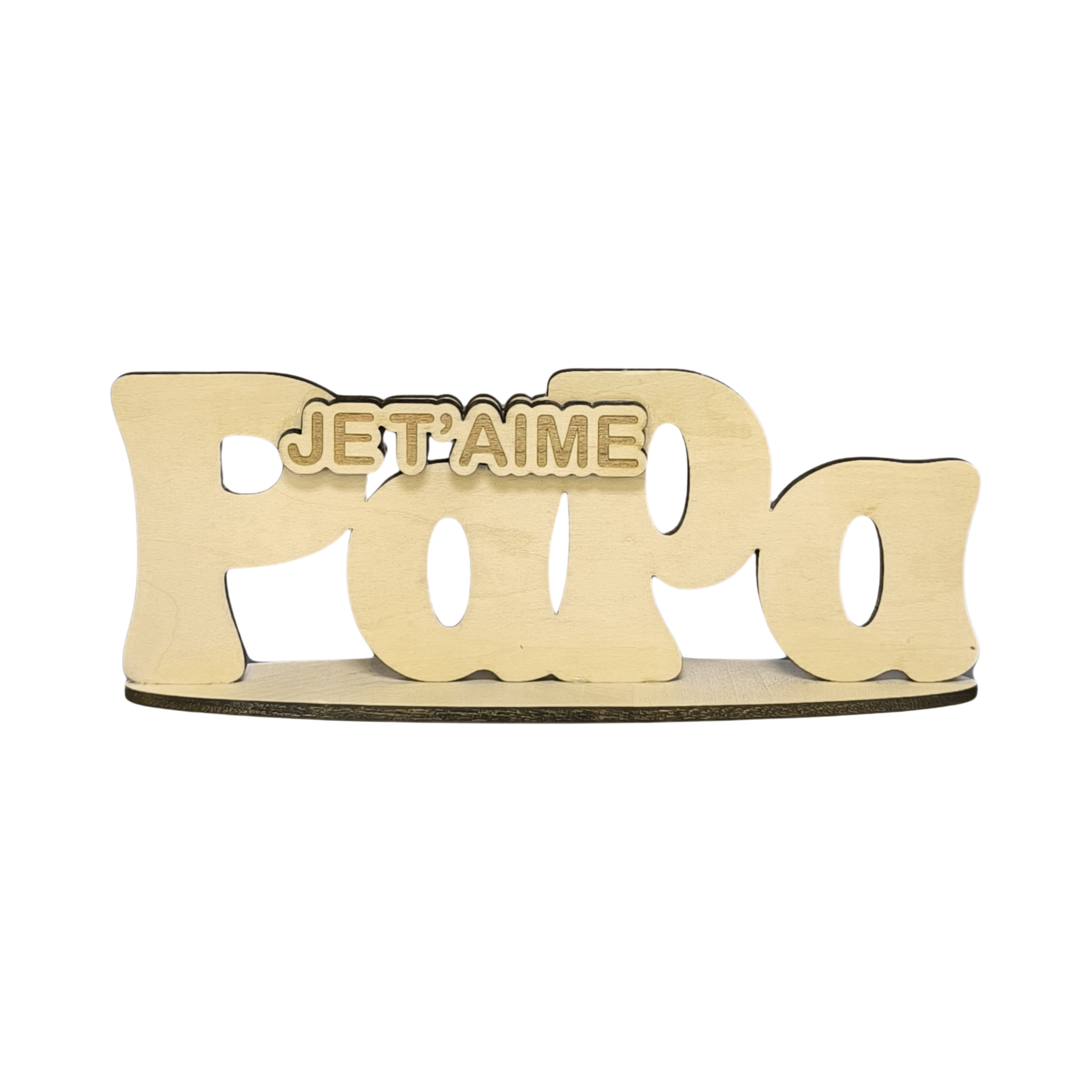 Décoration en bois Papa “Je t’aime”